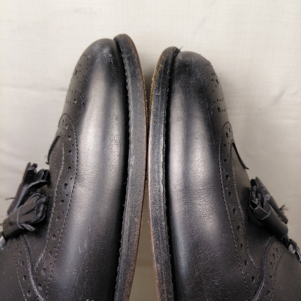 Allen Edmonds Chambray Mens 11 B Black Leather Tassel Wingtip Loafers 6204 - Picture 11 of 15